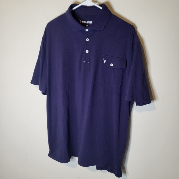 No Laying Up Pocket Performance Golf Polo Shirt Navy Size XXL NLU - Picture 2 of 8